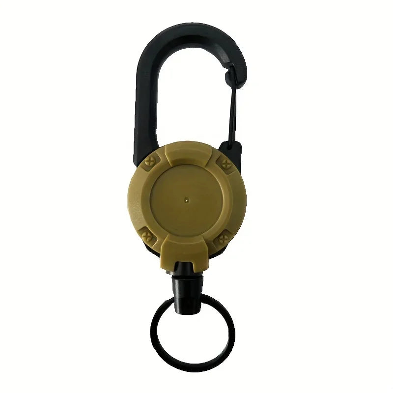 Heavy Duty Retractable Badge Reel Keychain with Carabiner Clip - Extendable Key Chain Holder for Men's Outdoor Bags (1/2/4 Pack Options)