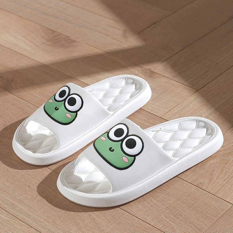 Cartoon Frog Soft Sandals - Anti-Slip Summer Beach Slides for Home & Bathroom