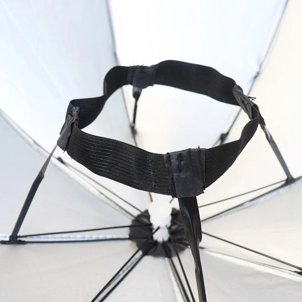Foldable Umbrella Hat - Waterproof Hands-Free Rain & Sun Protection for Fishing, Camping & Beach (55-95CM Adjustable)