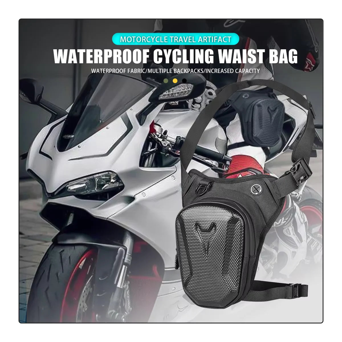 QS1 Tactical Leg Bag - Men's Waterproof Multifunctional Motorcycle Riding Storage Bag for Travel & Hiking