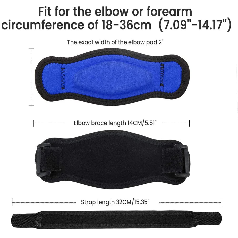 Tennis Elbow Support Brace - Compression Arm Strap for Tendonitis & Forearm Pain Relief - Golf Elbow Band with Pad for Men & Women