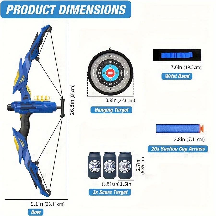 Kids Soft Dart Archery Toy Set with LED Lights