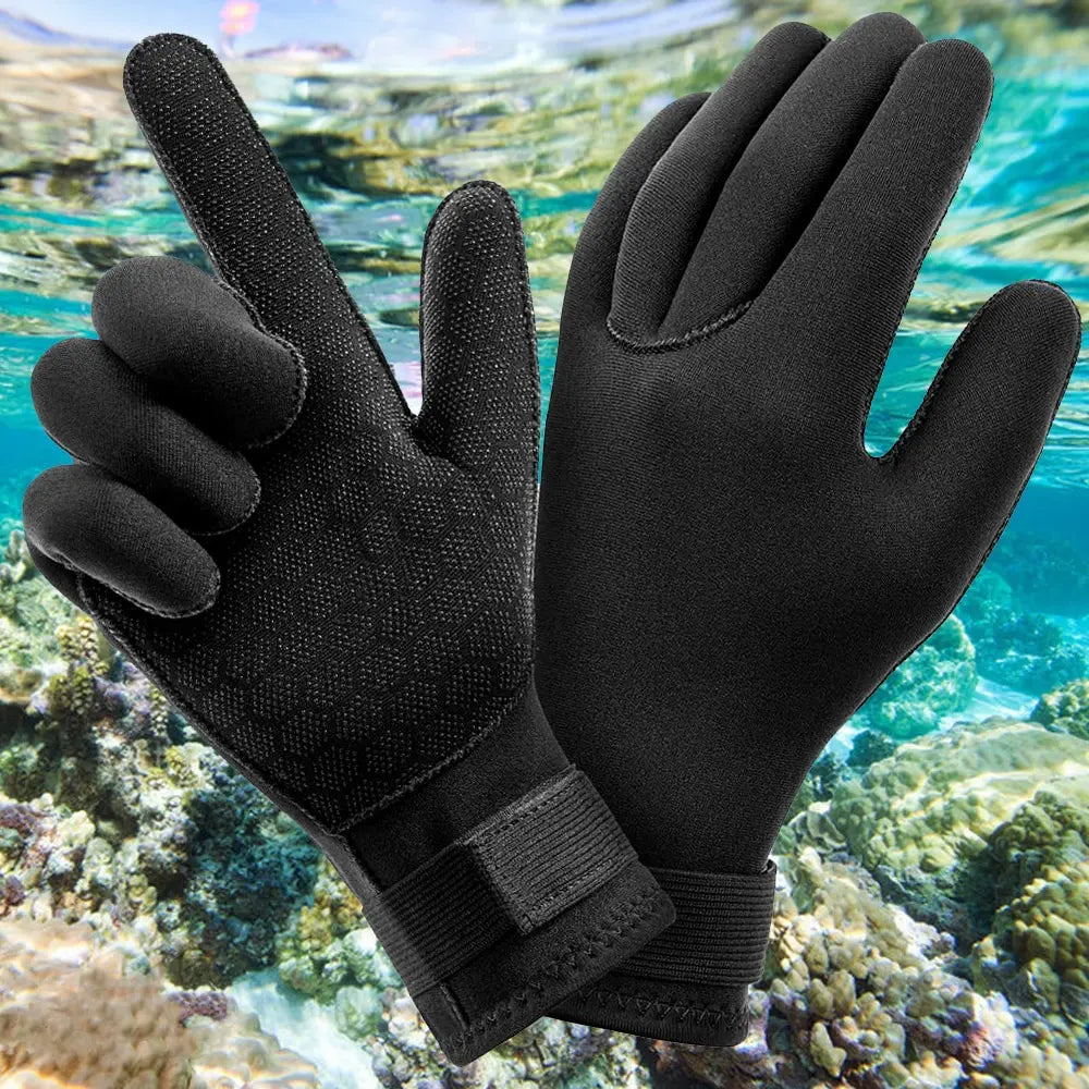 Premium 3mm Neoprene Thermal Gloves - Anti-Slip Water Sports Equipment for Scuba Diving, Surfing, Spearfishing, Swimming, Rafting & Kayaking