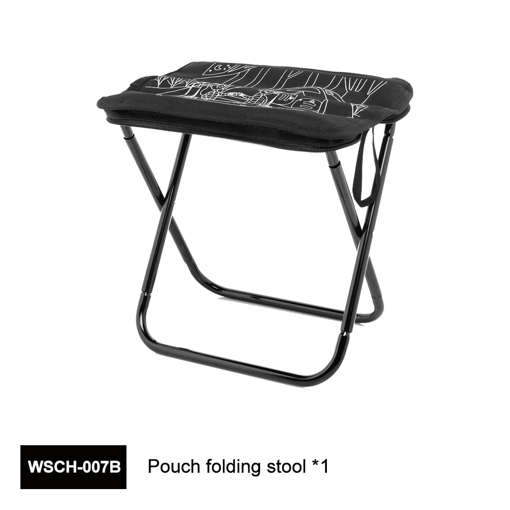 Portable Foldable Camping Chair - Lightweight Stainless Steel Outdoor Stool with Zipper Storage for Hiking, Fishing & Travel