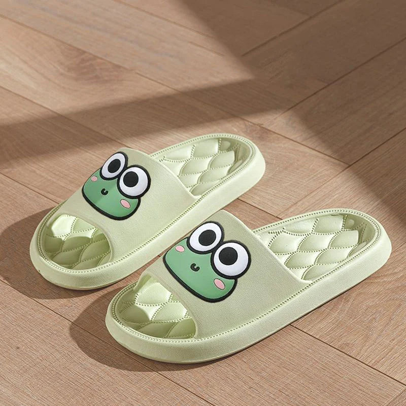 Cartoon Frog Soft Sandals - Anti-Slip Summer Beach Slides for Home & Bathroom