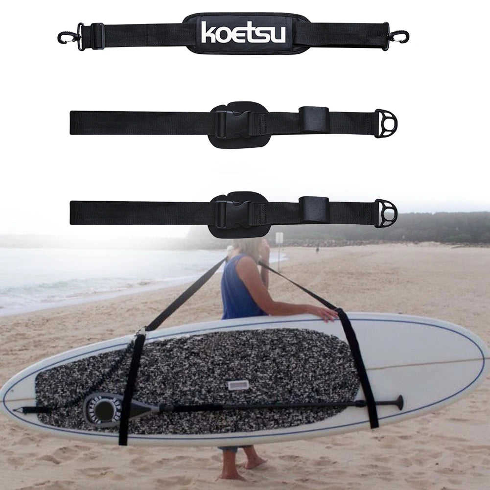 Adjustable Surfboard Shoulder Carry Strap - Stand Up Paddle Board Carrier Sling with Deck Bag