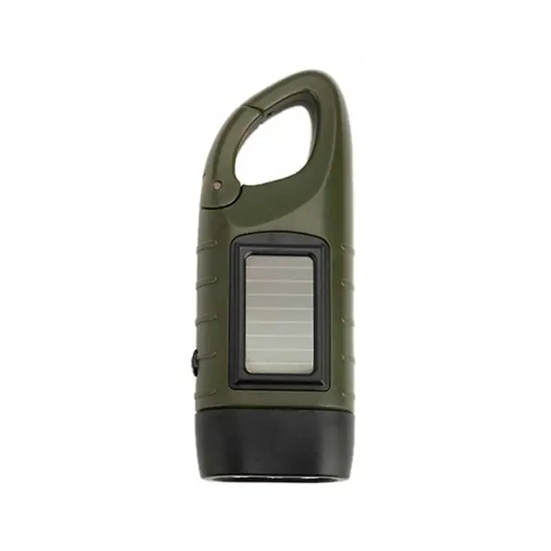 Solar Hand Crank LED Flashlight - Portable Emergency Lantern with Dynamo Power for Outdoor Camping, Hiking & Long-Range Illumination