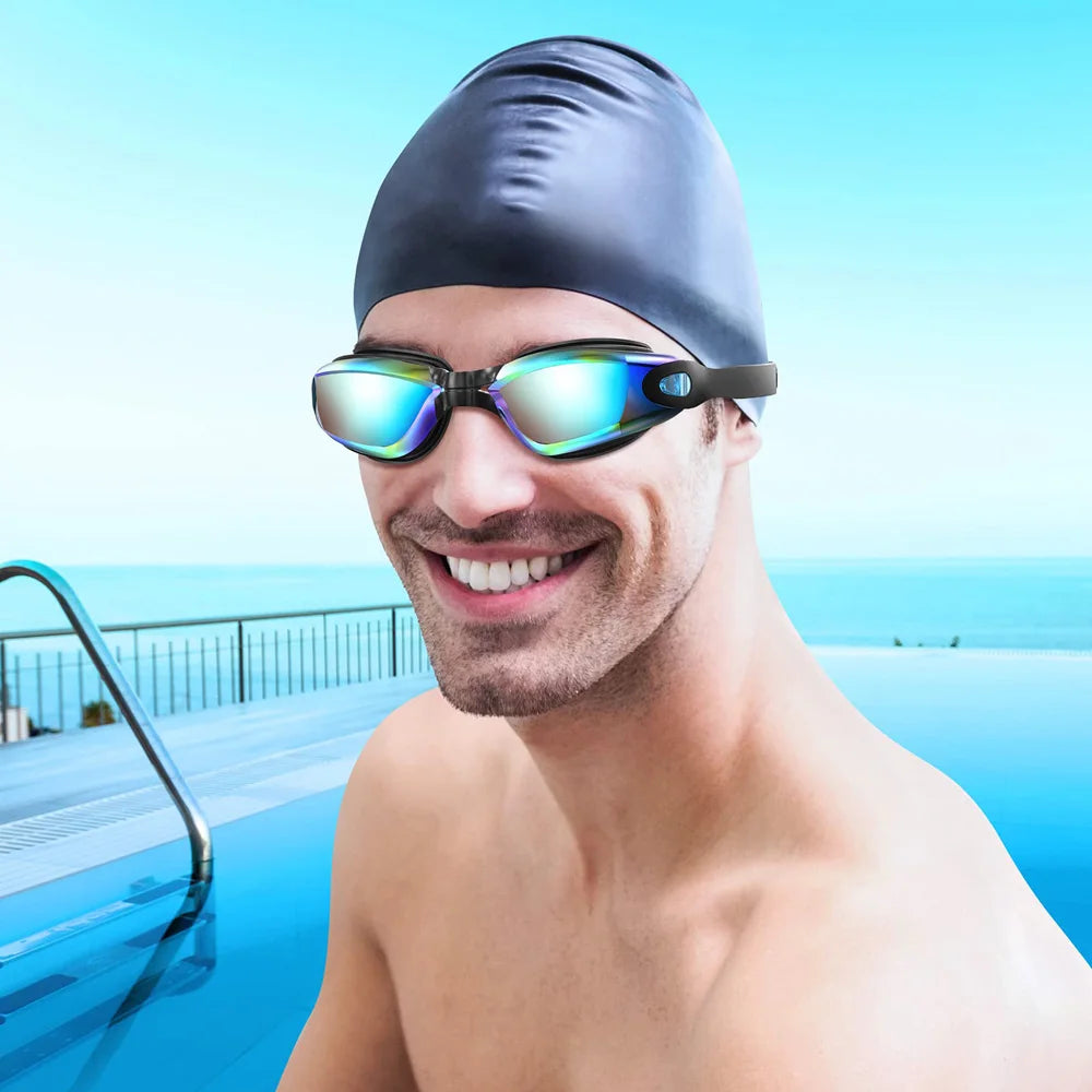 Professional Waterproof Swim Eyewear - Anti-fog 100% UV Protection - No Leaking - For Adult Men Women Youth