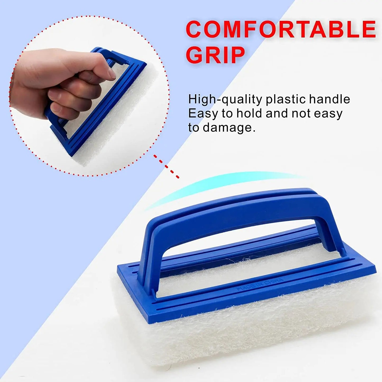 Swimming Pool Wall Cleaning Brush - Waterline Scrubber Sponge for Pools, Hot Springs, and Spa Tubs