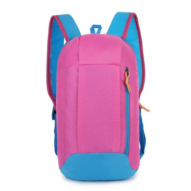 Pink Waterproof Nylon Sport Backpack - Small Gym Duffel Bag for Women Men Kids - Outdoor Fitness Travel Luggage