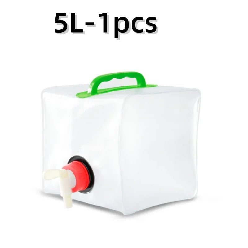 Large Capacity Portable Folding Water Container - Outdoor Camping Kettle & Plastic Bucket Equipment