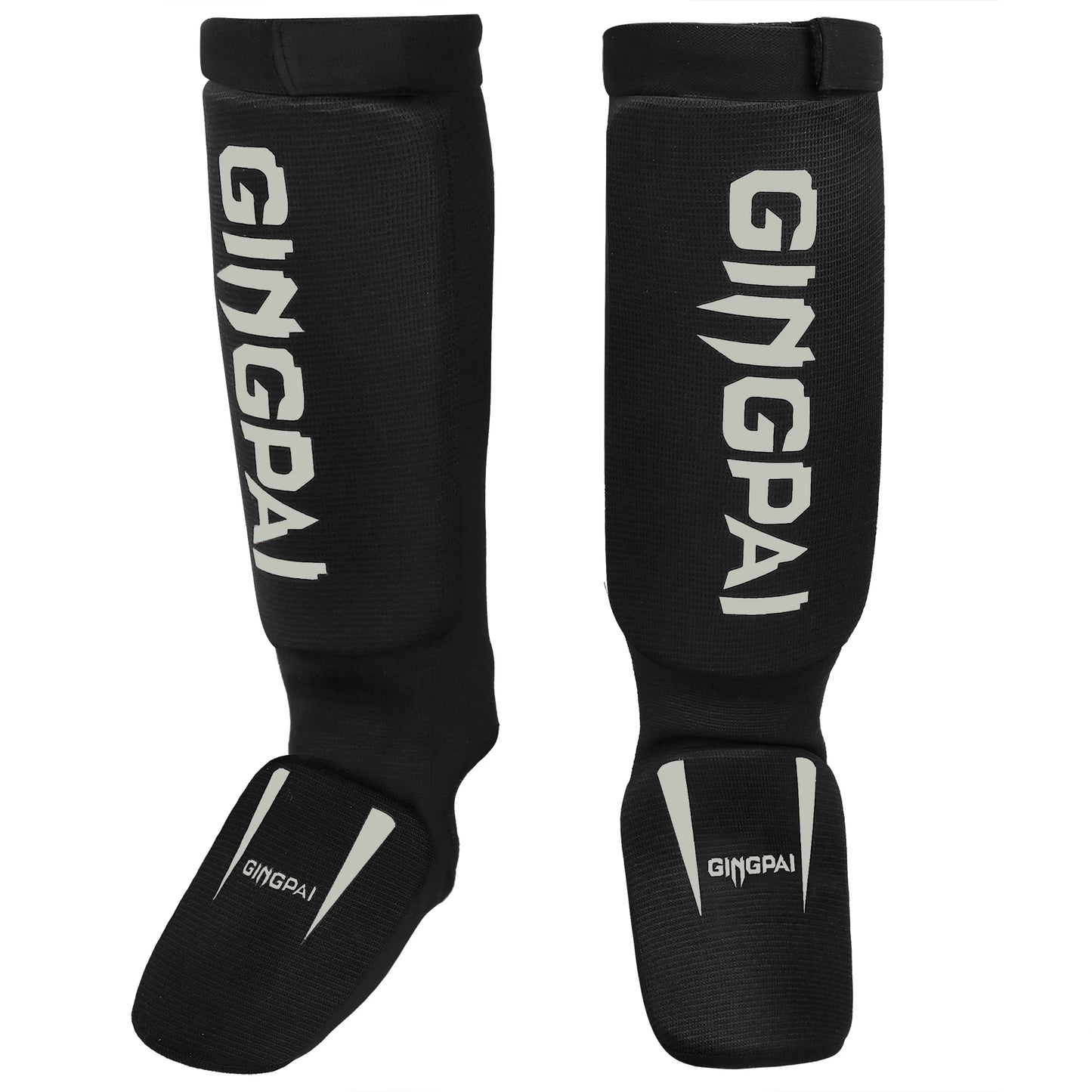 Cotton MMA Shin Guards - Boxing Kickboxing Foot Protection with Instep Ankle Support for TKD Muay Thai Training