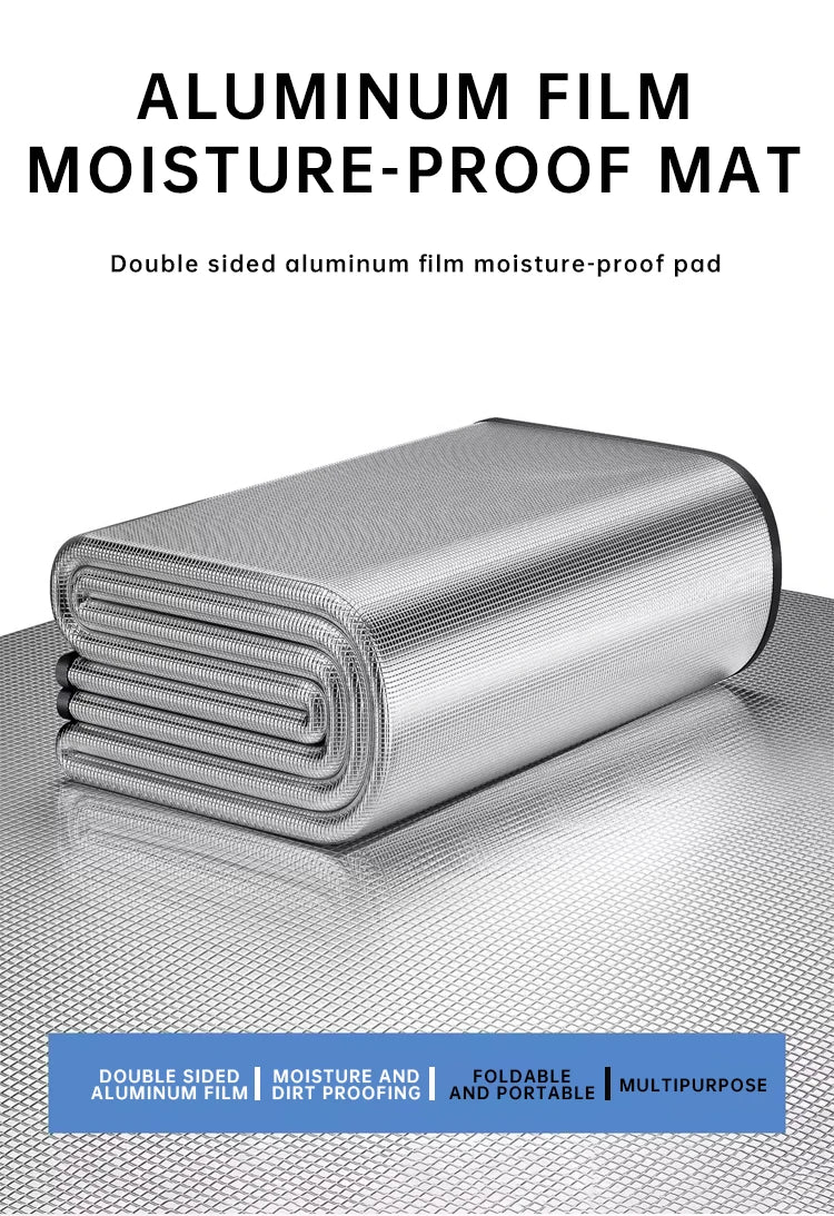 Waterproof Camping Mat - Double-Sided Aluminum Film Beach Blanket for Outdoor Picnic, Tent Floor & Portable Moisture-Proof Pad