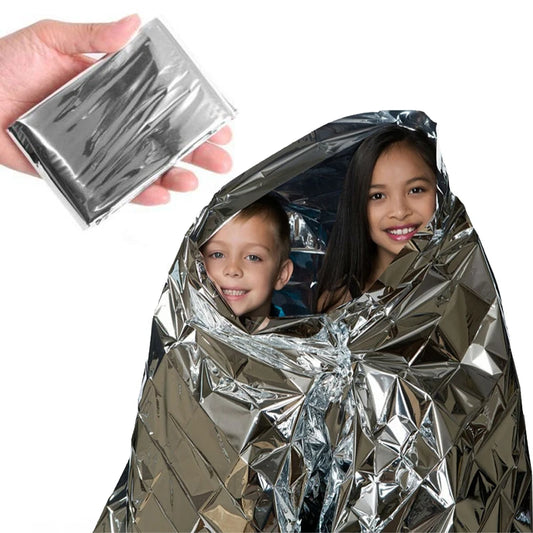 Mylar Emergency Thermal Blanket - Space Foil Heat Retention for Outdoor Survival, First Aid, Camping & Mountaineering