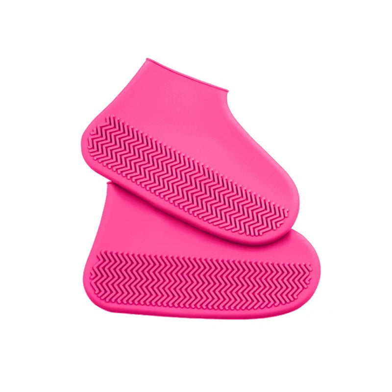 Waterproof Silicone Shoe Covers - 2 Pack Non-Slip High Elastic Wear-Resistant Unisex Rain Boot Covers for Outdoor Rainy Days Reusable