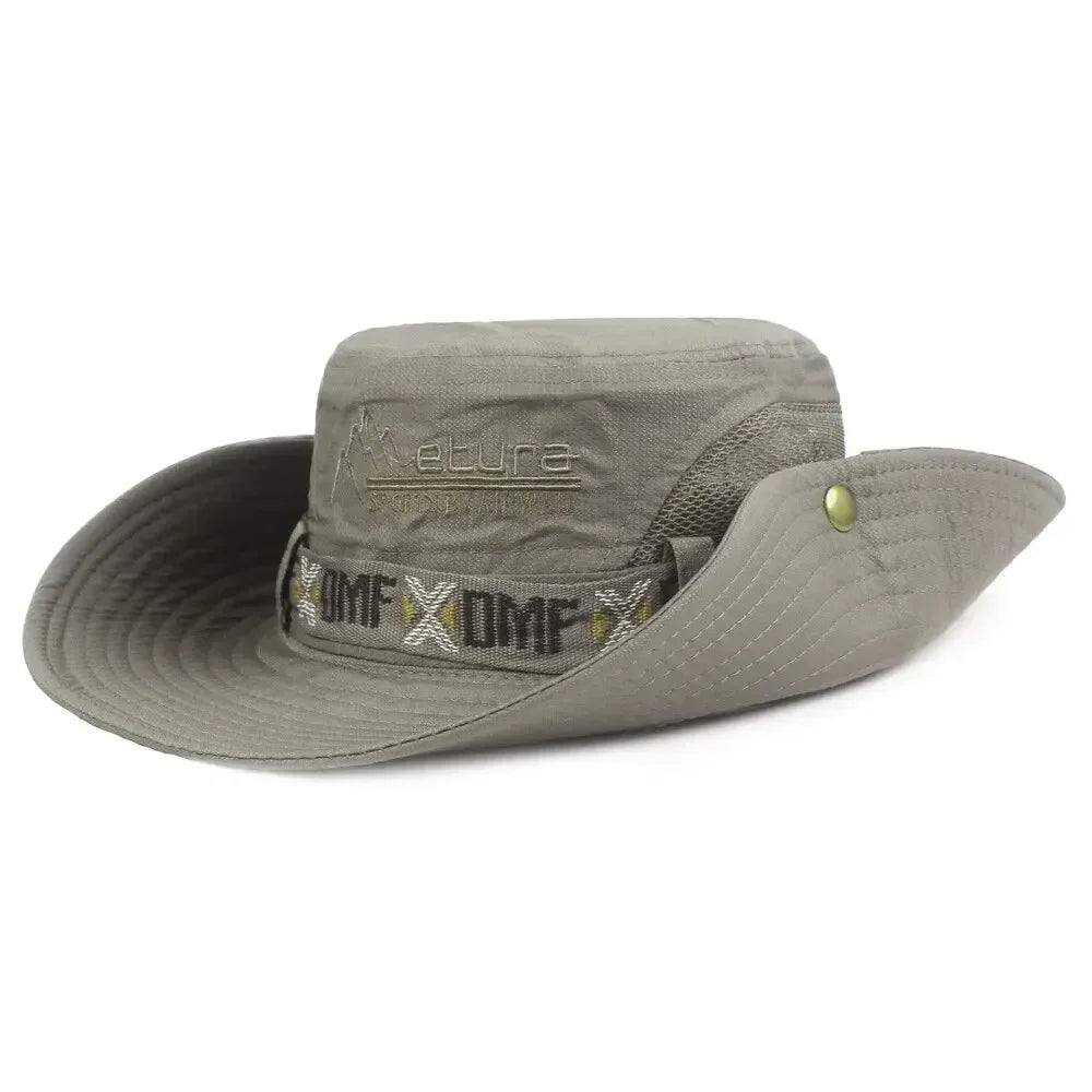 Men's UV Protection Wide Brim Bucket Hat - Outdoor Safari Hiking Mesh Fisherman Cap