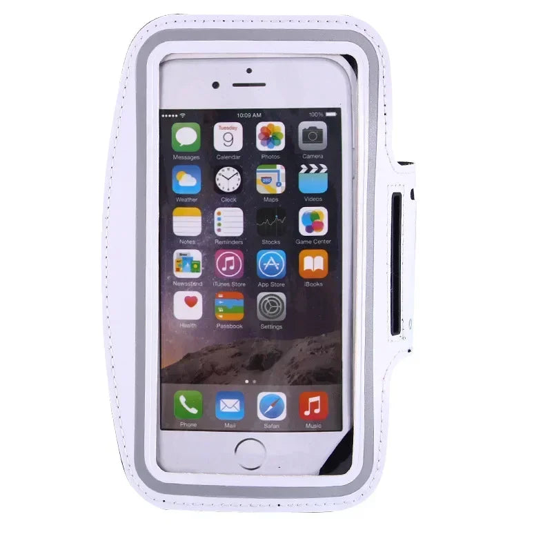 5.5 Inch Sports Phone Armband - Universal Smartphone Holder for Running and Gym (Compatible with Samsung and iPhone)