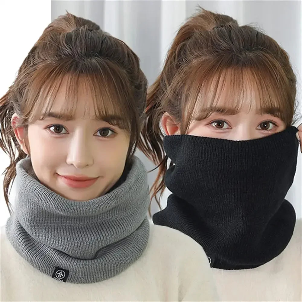 Winter Sports Neck Warmer - Soft Knitted Face Cover Scarf for Men & Women - Cold-Proof Thick Collar for Skating, Running & Hiking