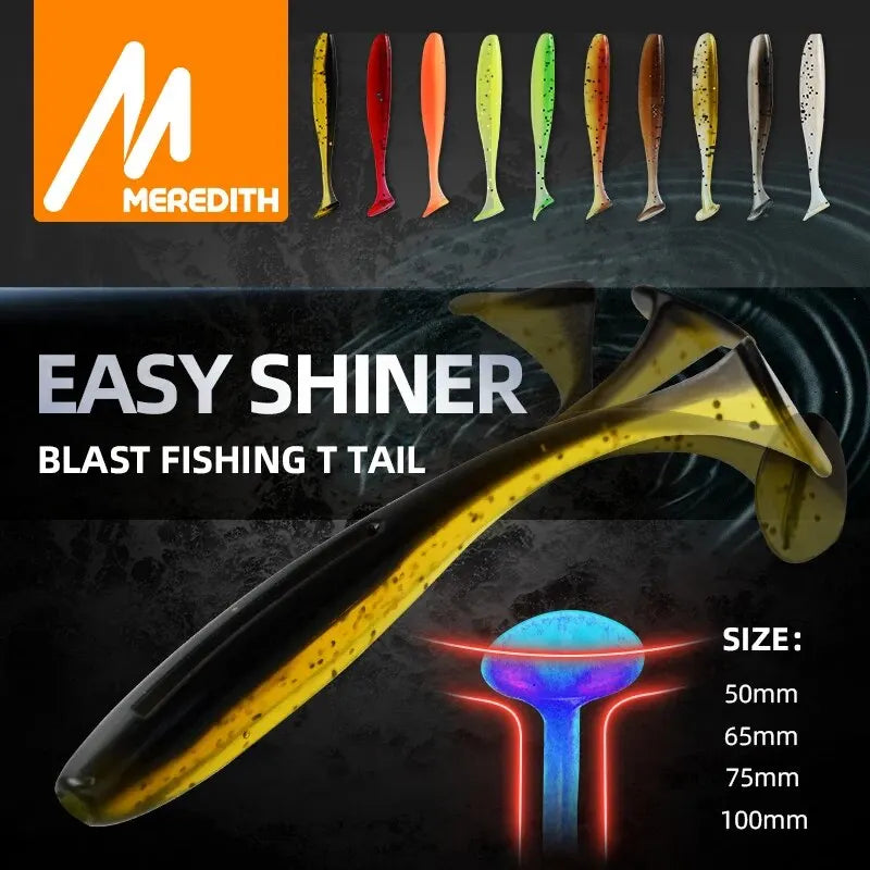 MEREDITH Soft Silicone Fishing Lures - Easy Shiner Wobblers 50mm/65mm/75mm/100mm - Artificial Plastic Baits for Carp Fishing