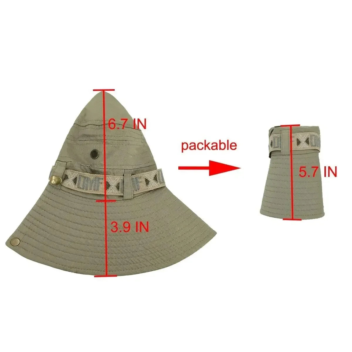 Men's UV Protection Wide Brim Bucket Hat - Outdoor Safari Hiking Mesh Fisherman Cap