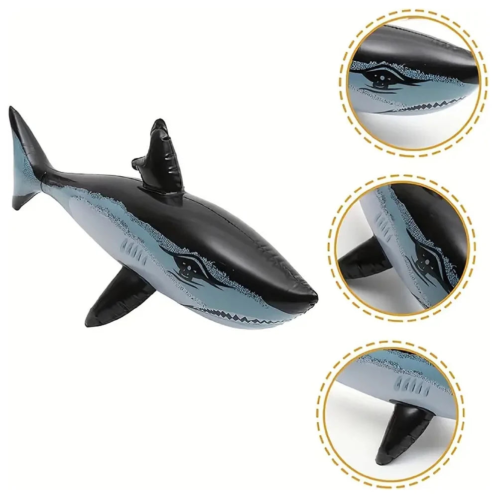 Inflatable Shark Pool Toy - Single Piece Beach Swimming Game Water Sports Gift