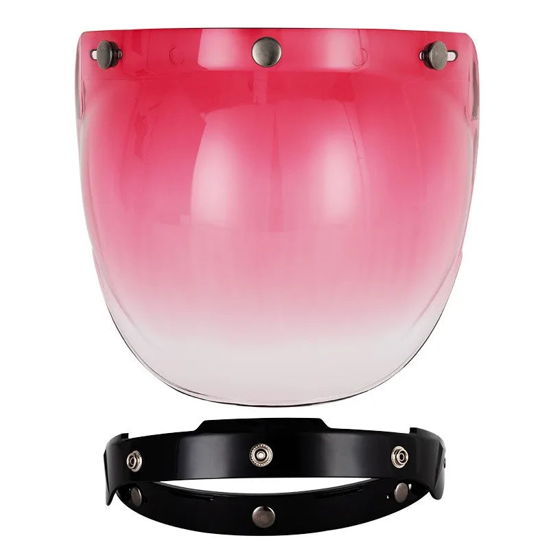 Retro Motorcycle Helmet Bubble Visor - Anti-Fog UV Protection HD Lens for Open Face Half Helmets