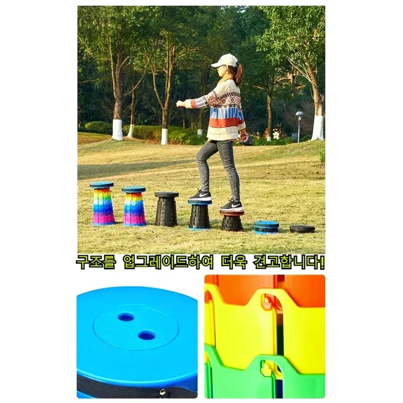 Lightweight Foldable Telescoping Stool - Premium Portable Design for Camping, Fishing & Travel