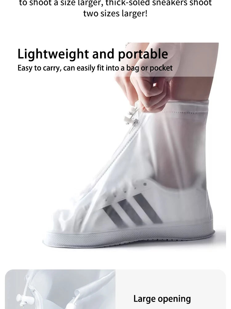 Waterproof Shoe Covers - Non-Slip Reusable Rain & Snow Boot Protectors with PVC Silicone Sole for Women & Men (1 Pair)
