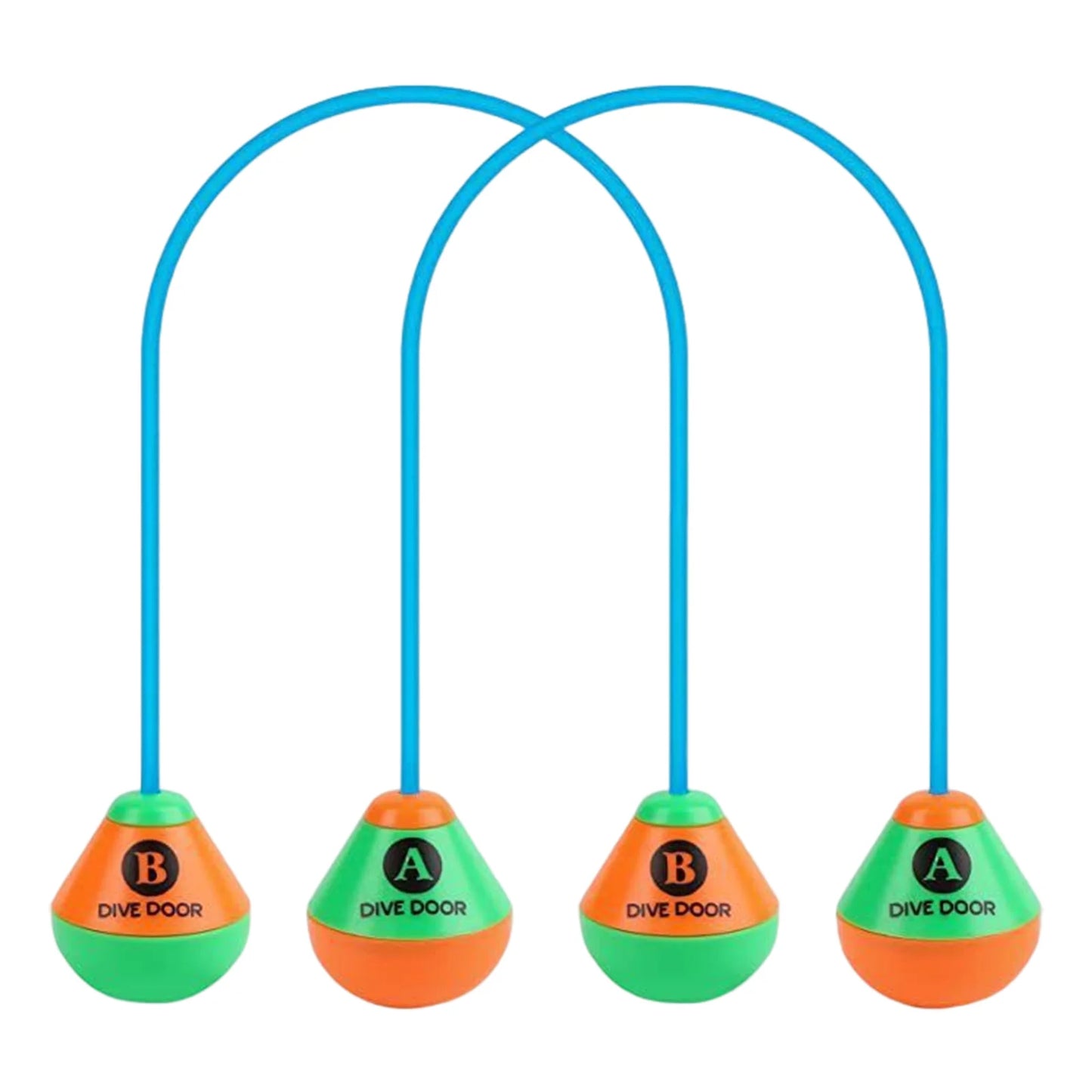Swimming Pool Dive Rings Set - 2-Piece Reusable Through-Door Diving Game for Adults & Kids - Fun Water Sports Training Aid