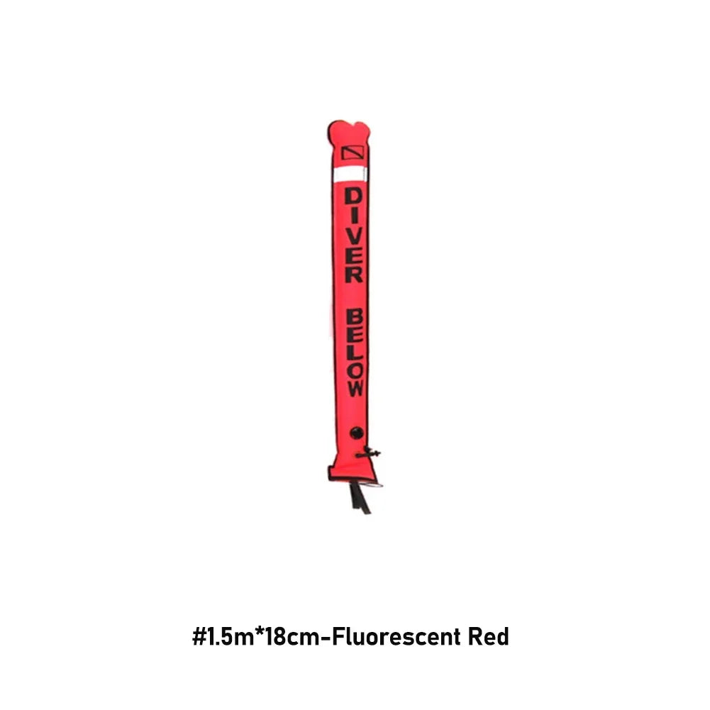Professional Scuba Diving Safety Signal Tube - High Quality Inflatable Surface Marker Buoy (SMB) - 1.2M/1.5M/1.8M Diver Below Safety Sausage