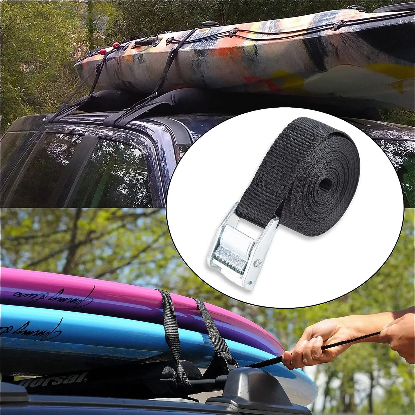 Heavy-Duty 5M Adjustable Luggage Straps with Pressure Buckle - Multi-Purpose Binding Belt and Safety Rope Tensioner