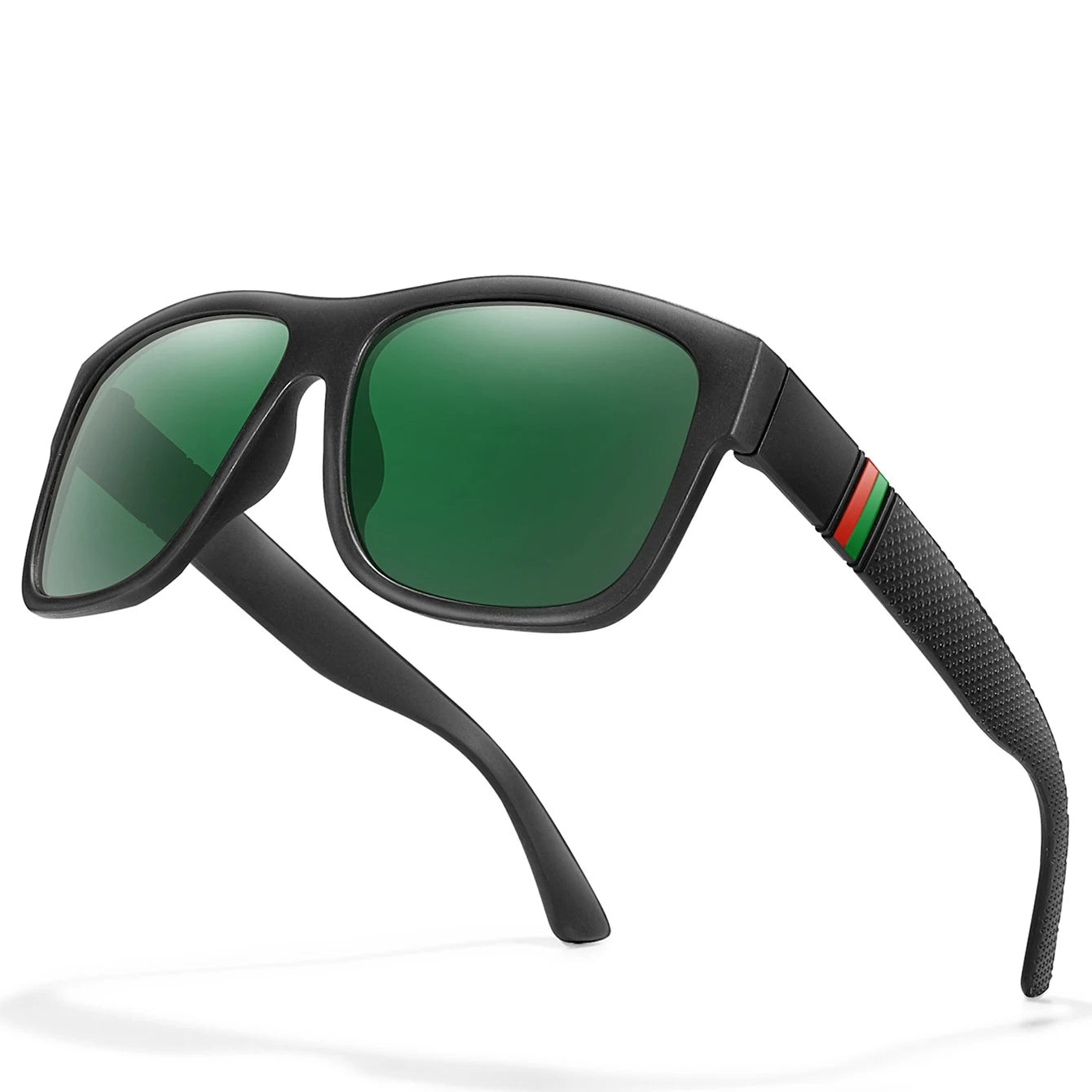 Men's Vintage Large Frame Square Polarized Sunglasses - UV400 Protection for Fishing, Driving, Cycling & Running