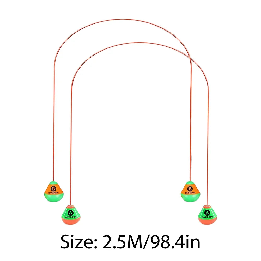 Swimming Pool Dive Rings Set - 2-Piece Reusable Through-Door Diving Game for Adults & Kids - Fun Water Sports Training Aid