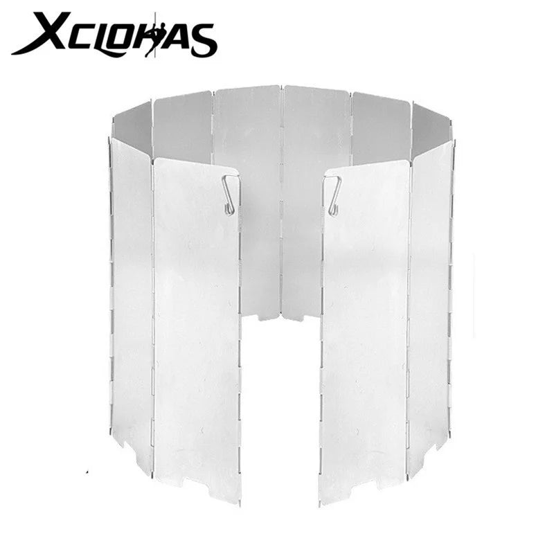 Aluminum Alloy Wind Shield Screen for Gas Stove - Windproof Camping Burner Guard (8/9/10/12/14/16 Plates) - Outdoor Picnic Cooking Accessory