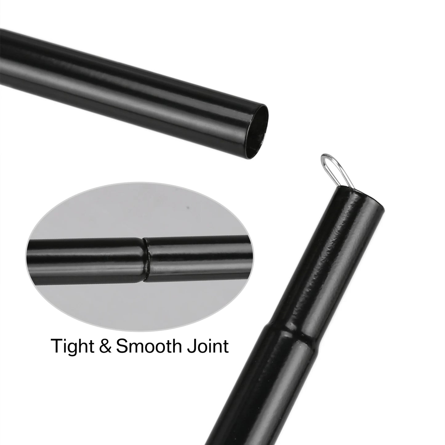 Set of 2 Tent Poles Adjustable Tarp Poles Steel Rods for Sun Shelter Tarp Canopy Camping Replacement With Pegs & Ropes