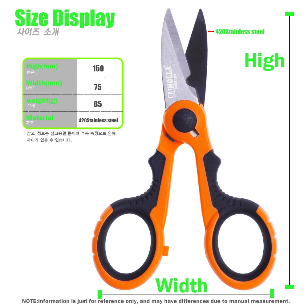 Professional 420 Stainless Steel Fishing Scissors - Portable Multi-Tool Pliers for Cutting PE Braid Line, Lures & Carp Fishing Accessories