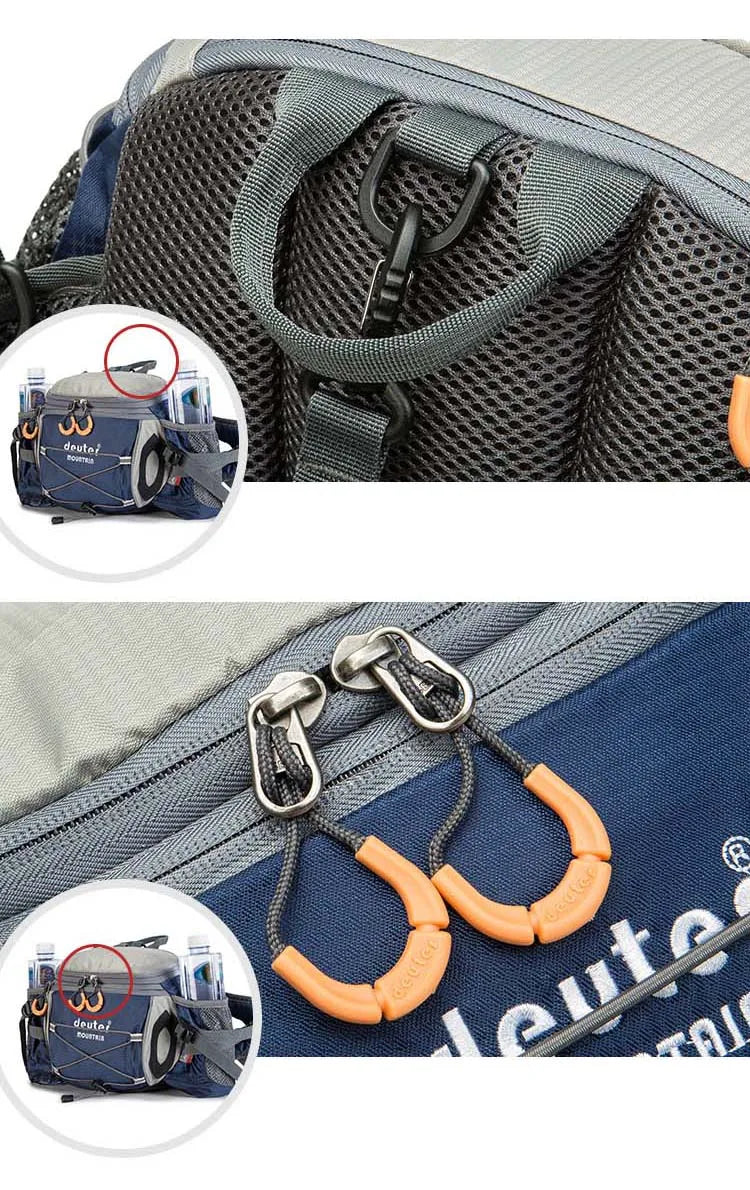 Men's Outdoor Sports Waist Bag - Multi-Purpose Hiking Backpack for Cycling, Camping, Climbing, Running with Water Bottle Holder - Bicycle Fanny Pack for Fishing