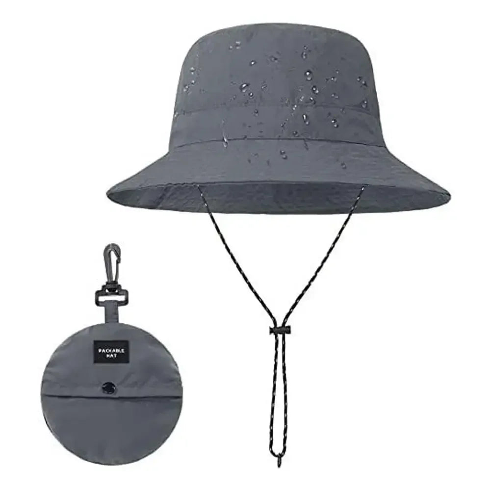 Unisex Waterproof Panama Bucket Hat - Anti-UV Sun Protection for Outdoor Camping, Hiking & Mountaineering