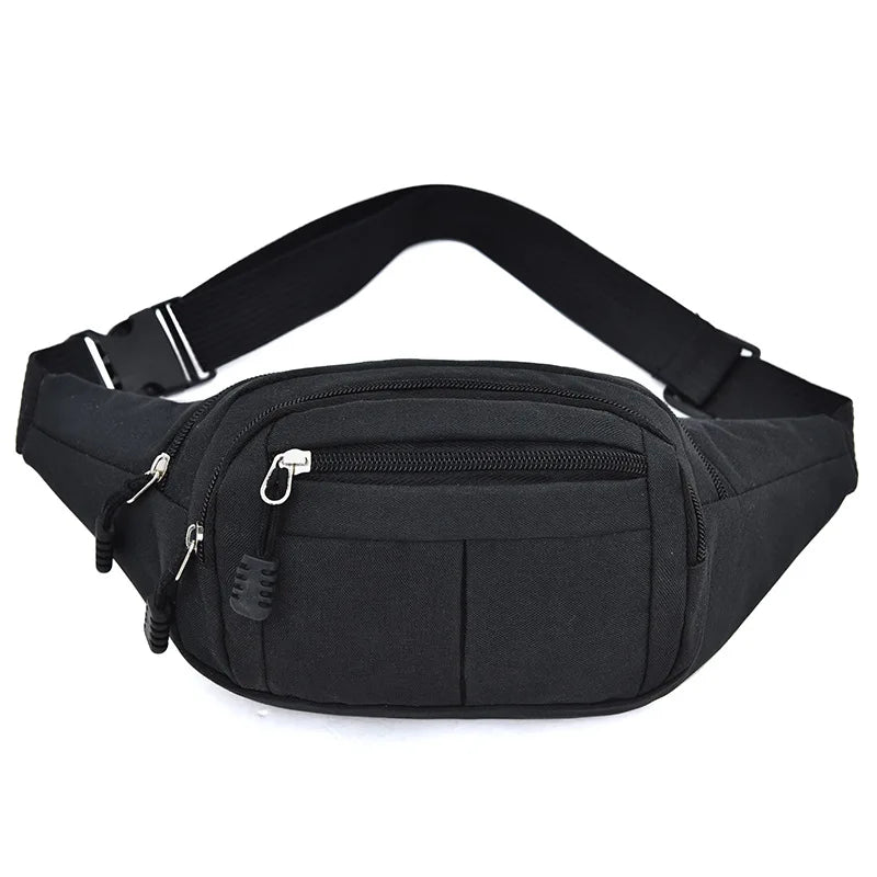 Men's Waterproof Canvas Crossbody Bag - Korean Style Outdoor Sports Waist Pack with Multiple Carry Options