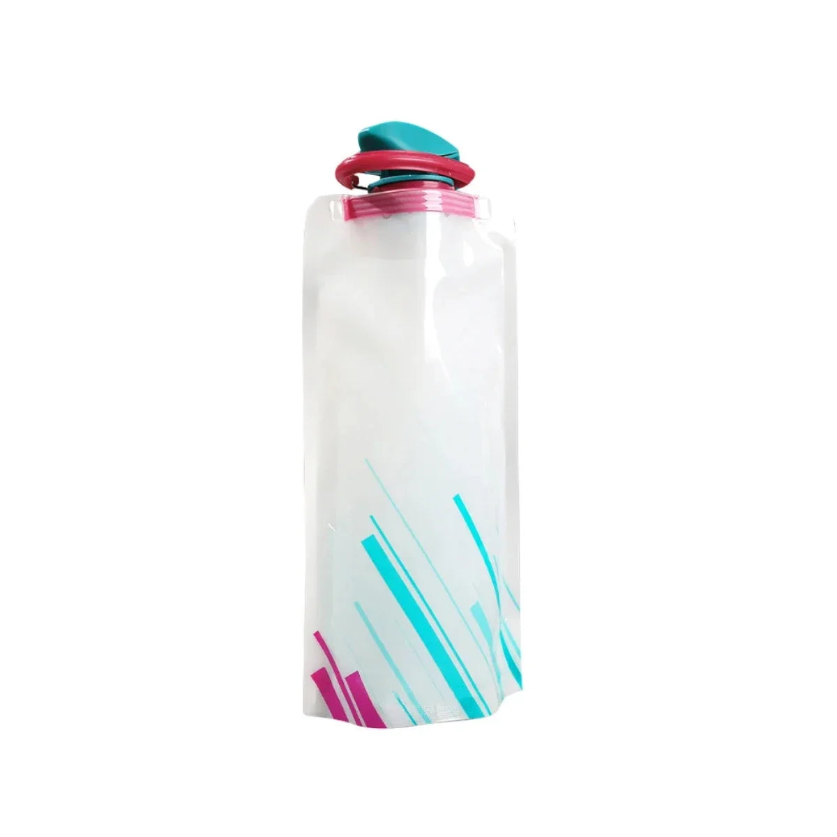 Lightweight Foldable Water Bottle 700ml - Portable Soft Camping Water Bag with Handle & Hanging Hook for Outdoor Sports