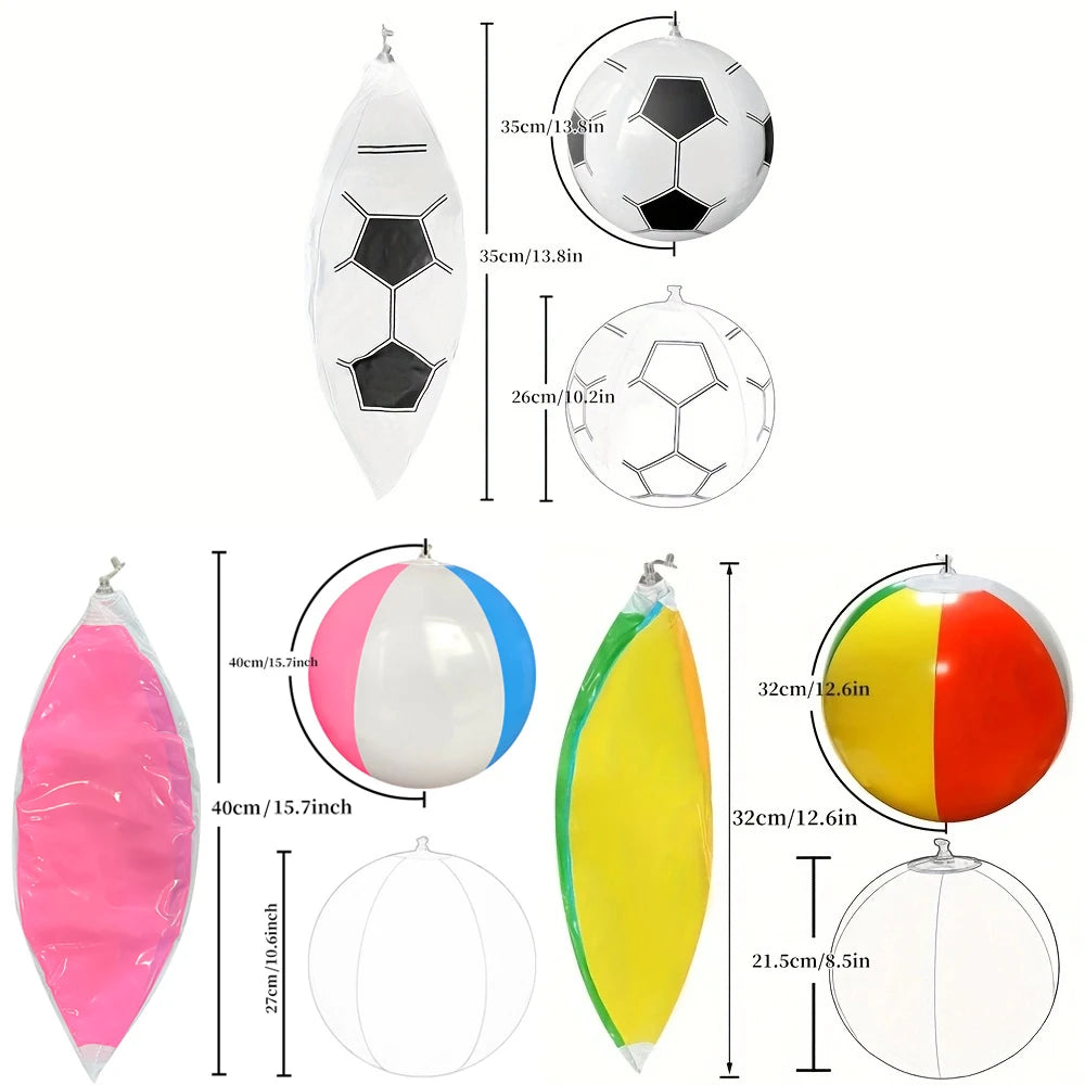 Inflatable Beach Ball Collection - Multi-Size Set (30cm, 35cm, 40cm) - Swimming Pool & Beach Party Decorations