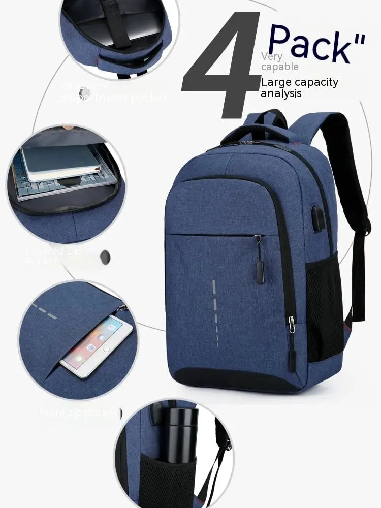 Large Capacity Backpack - Simple Fashion Travel Computer Bag for Men Women Students