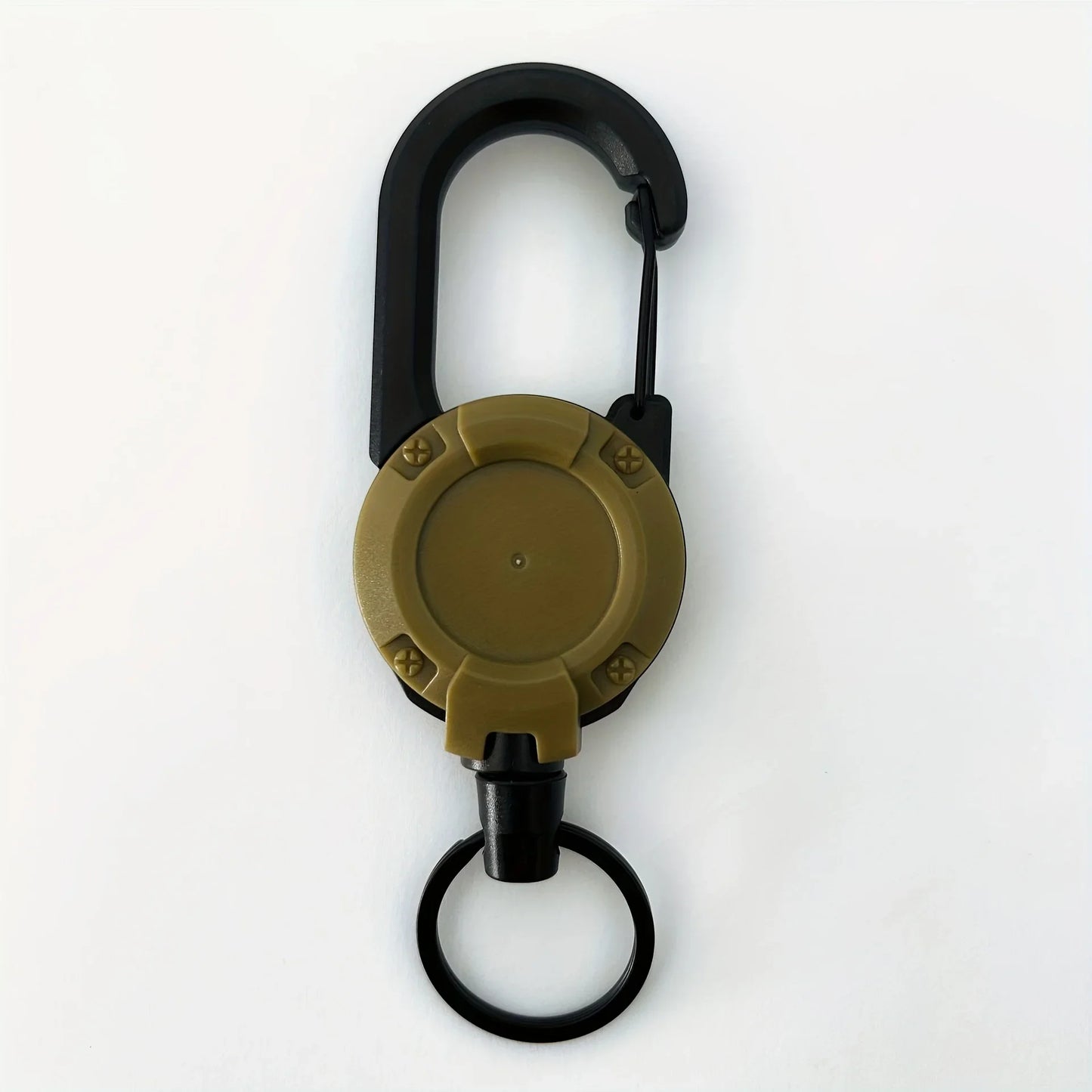 Heavy Duty Retractable Badge Reel Keychain with Carabiner Clip - Extendable Key Chain Holder for Men's Outdoor Bags (1/2/4 Pack Options)