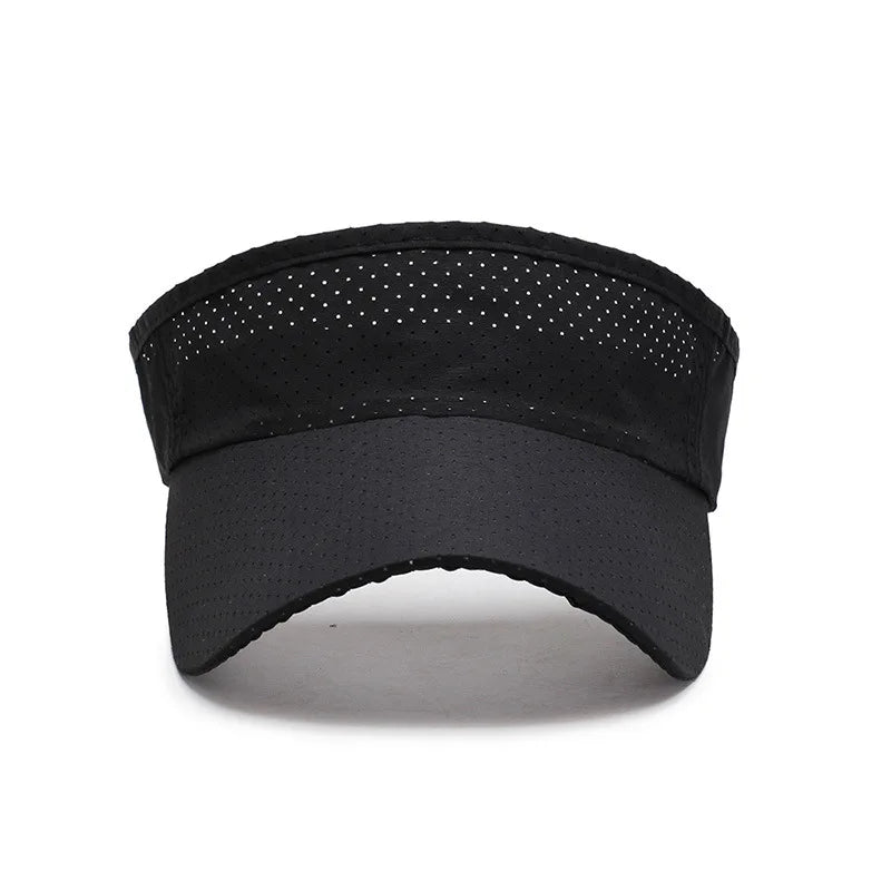 Adjustable UV Protection Visor Cap - Breathable Summer Sun Hat for Men & Women | Solid Color Sports Tennis Running Sunscreen Hat with Empty Top Design