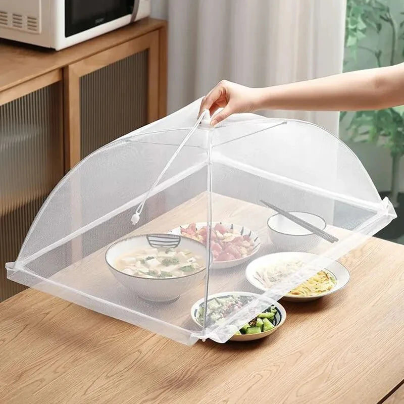 Foldable Mesh Food Covers - Washable Insect Proof Dish Protection for Kitchen Tables (3-Pack)