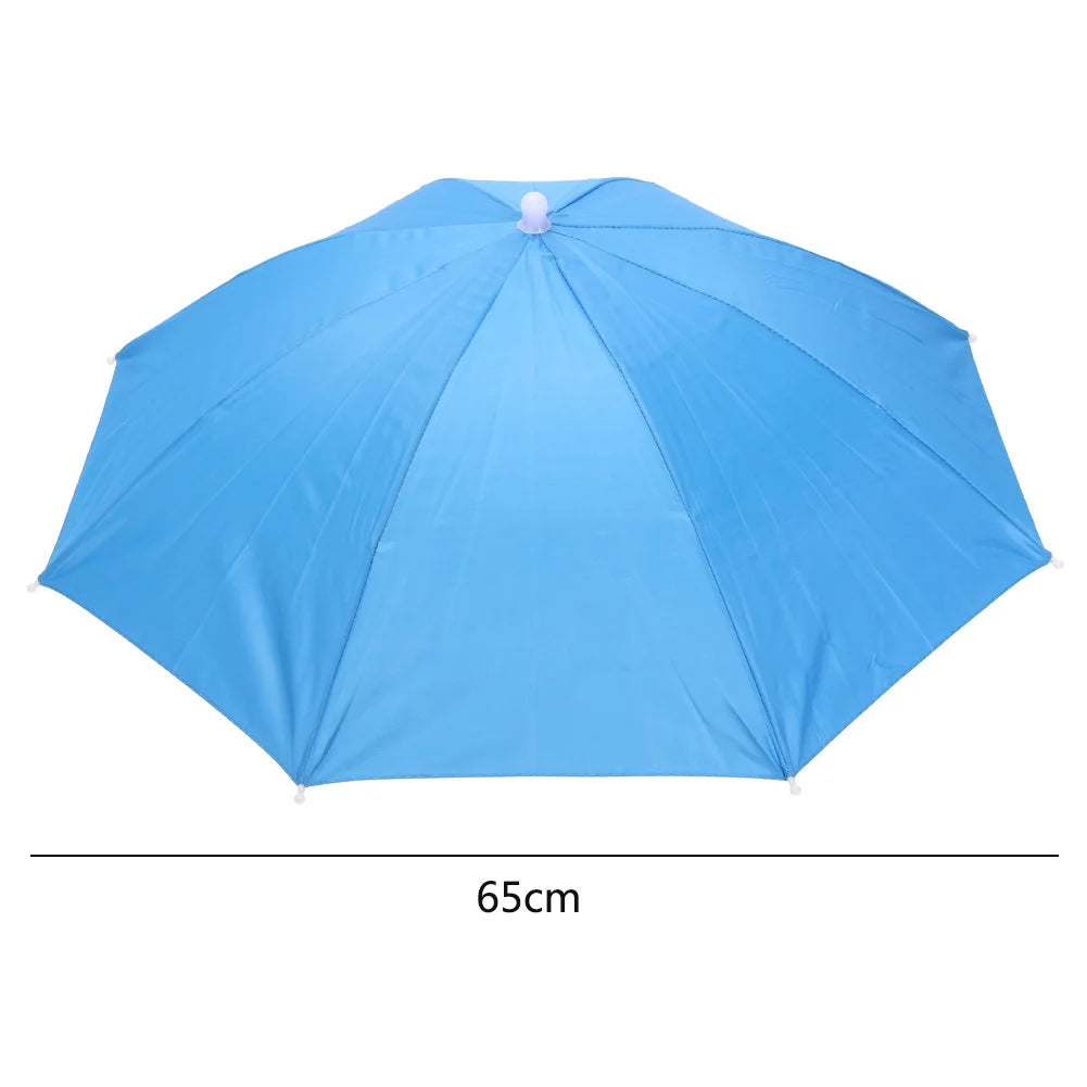 Foldable Umbrella Hat - Waterproof Hands-Free Rain & Sun Protection for Fishing, Camping & Beach (55-95CM Adjustable)