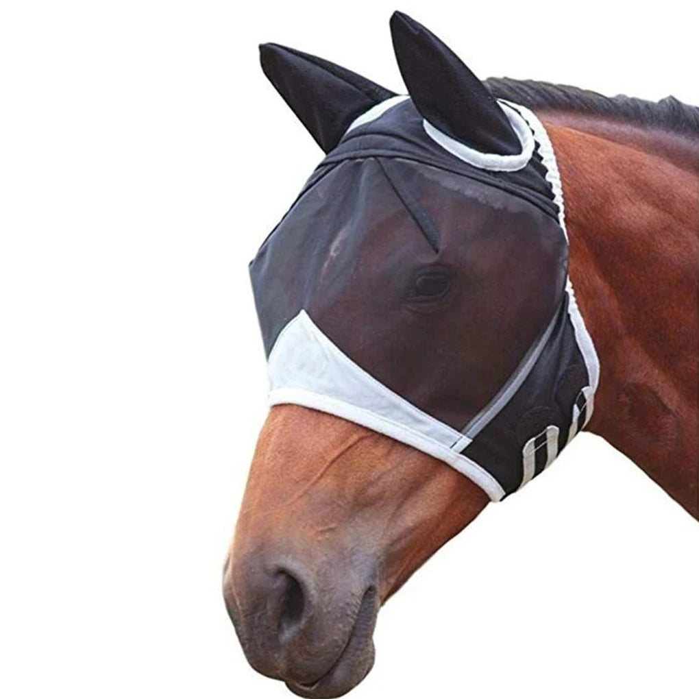 Blue Small Horse Fly Mask - Professional Grade Breathable & Adjustable Protection