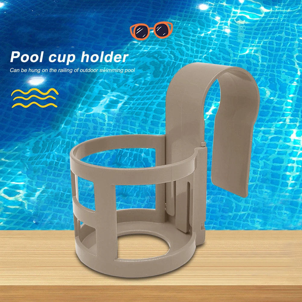 Pool Cup Holder Set - 1/2 Piece Multifunctional Drink Hanger & Storage Shelf for Swimming Pool Side Accessories
