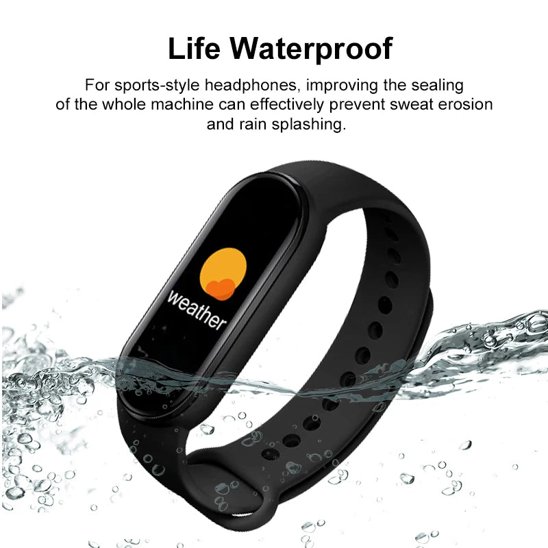 M6 Smart Watch for Men & Women - Fitness Smart Bracelet with Heart Rate & Blood Pressure Monitor