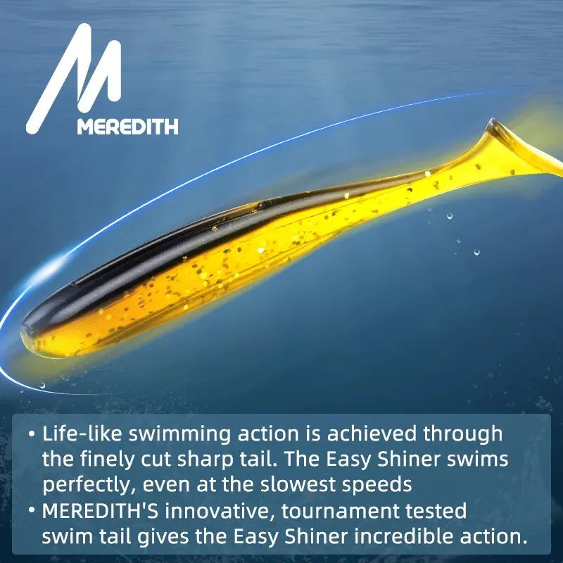 MEREDITH Soft Silicone Fishing Lures - Easy Shiner Wobblers 50mm/65mm/75mm/100mm - Artificial Plastic Baits for Carp Fishing